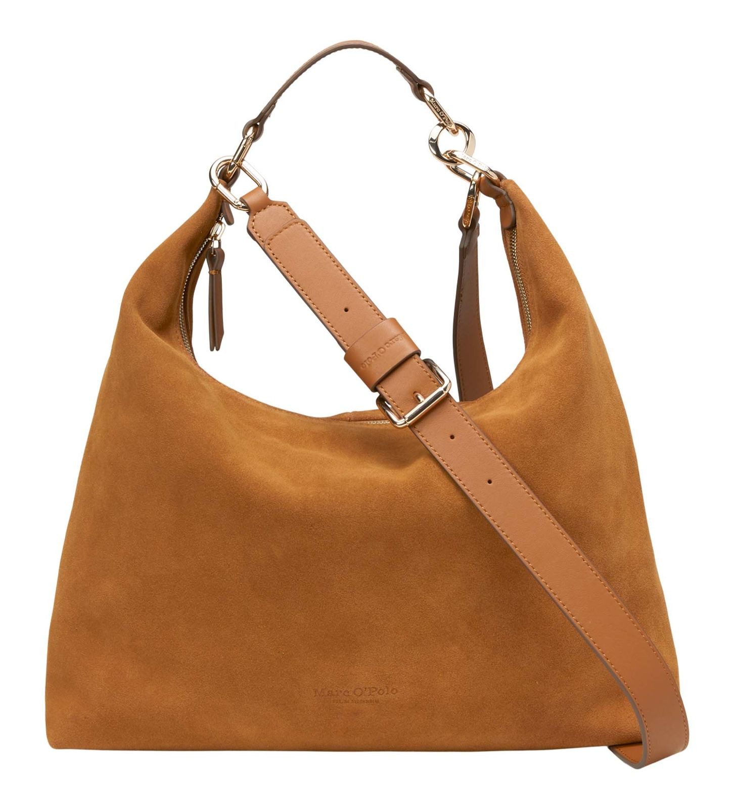 Marc O Polo Handtasche Crossbody Bag aus echtem Kalbsleder Verschluss offen